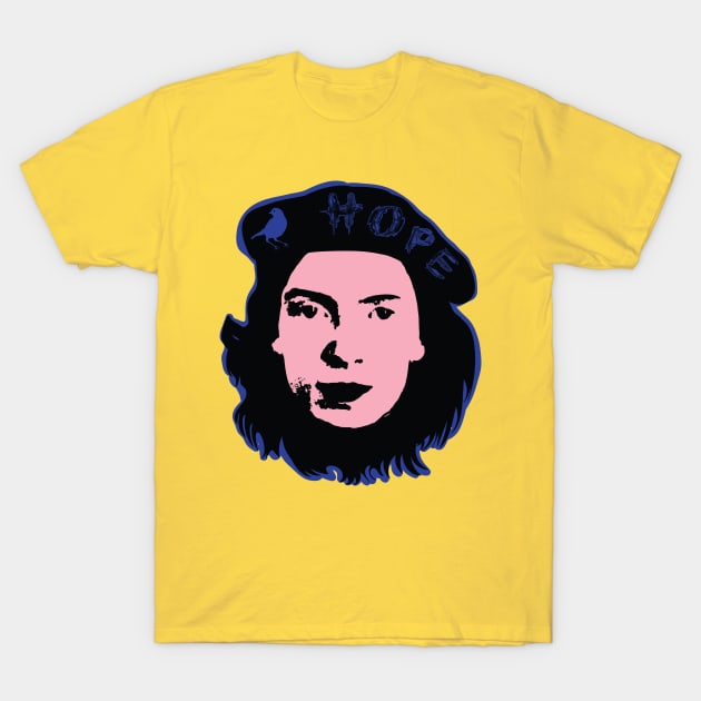 HOPE Emily Dickinson Che Guevara Pop art Dark Blue version T-Shirt by pelagio